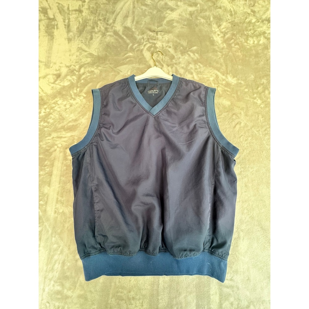 ACUITY Men's Blue V-Neck Sleeveless Golf Vest‎ Windbreaker L